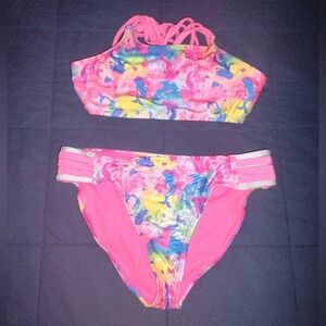 Wonder Nation Girl's Rainbow Mermaid Bikini Size Medium (7/8)